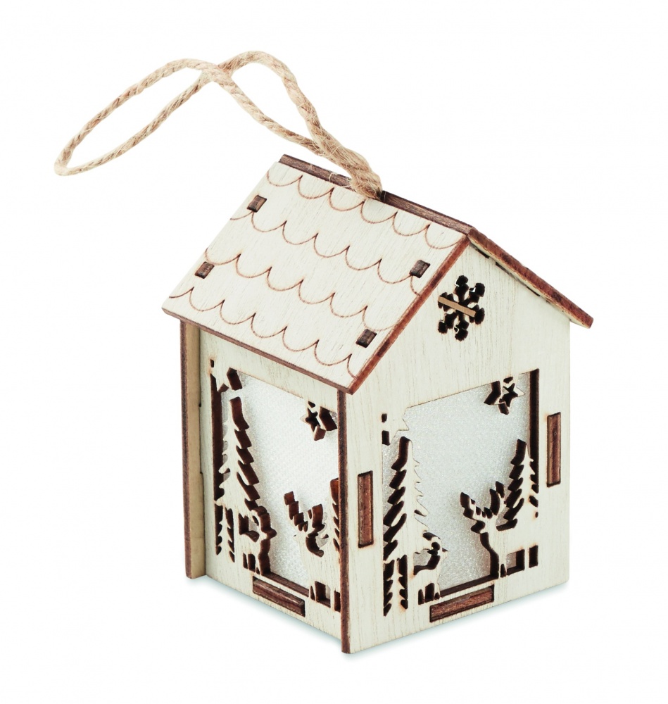 Logo trade promotional gifts image of: MDF house with light