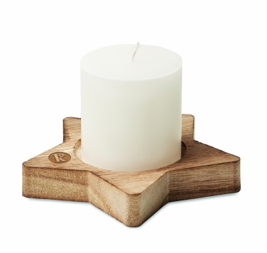Logotrade business gift image of: Candle on star wooden base