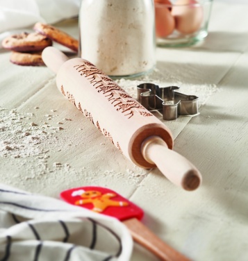 Logo trade promotional merchandise picture of: Christmas pastry wooden rolling