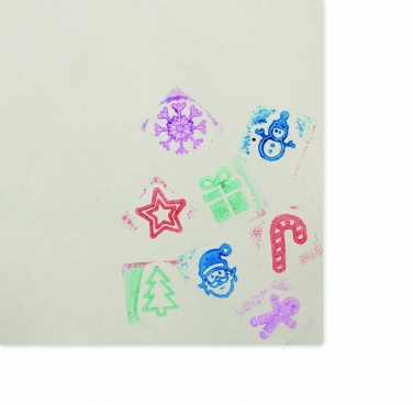 Logo trade promotional giveaways image of: 8 wooden Christmas stamps set
