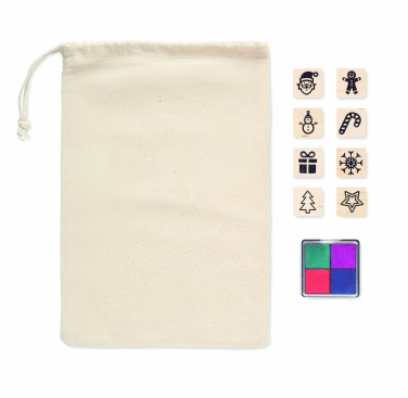 Logo trade business gift photo of: 8 wooden Christmas stamps set