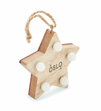 Logo trade advertising products picture of: Wooden weed star with lights