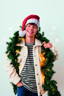 Logo trade promotional giveaways picture of: Long Christmas knitted beanie