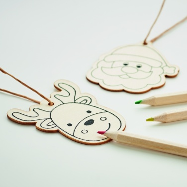 Logo trade promotional giveaway photo of: Drawing wooden ornaments set