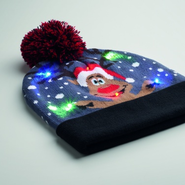 Logo trade promotional merchandise image of: Christmas knitted beanie LED