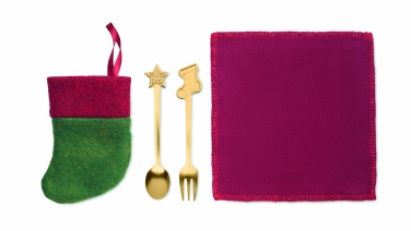 Logo trade advertising products image of: Christmas dessert cutlery set