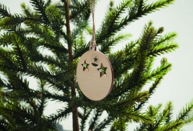 Logo trade promotional gifts picture of: Wooden bauble shape hanger