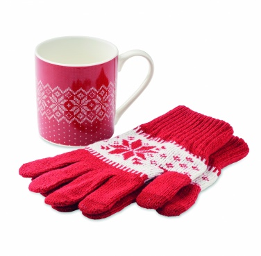 Logotrade promotional merchandise photo of: Winter gift mug and gloves set
