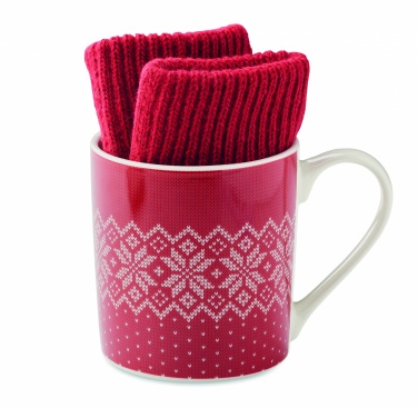 Logo trade promotional products image of: Winter gift mug and gloves set