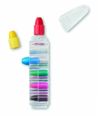 Logo trade promotional giveaways image of: Set of 6 wax crayons