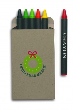Logo trade promotional giveaways picture of: Carton of 6 wax crayons