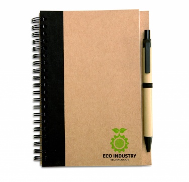 Logo trade promotional gift photo of: B6 recycled notebook with pen