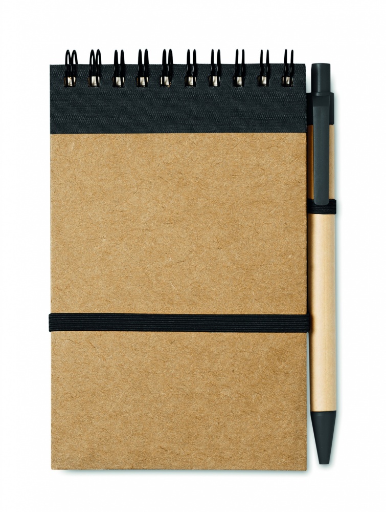 Logo trade business gift photo of: A6 recycled notepad with pen