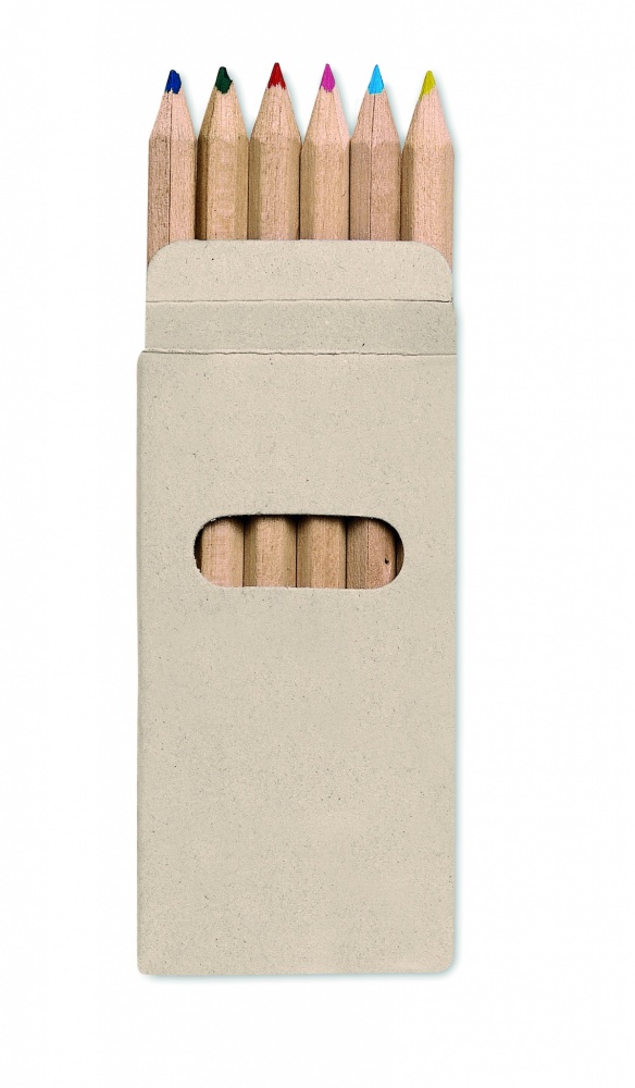 Logo trade promotional giveaways image of: 6 coloured pencils in box