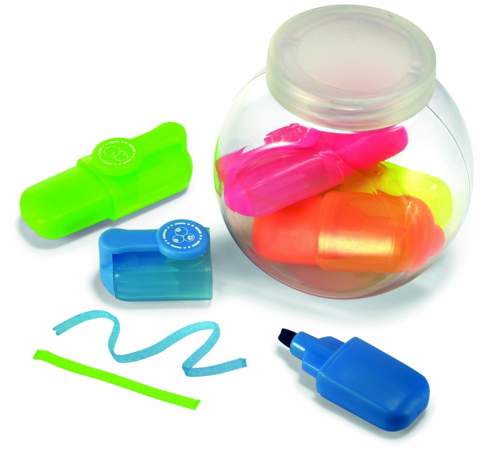 Logotrade promotional gift image of: 5 highlighters in container