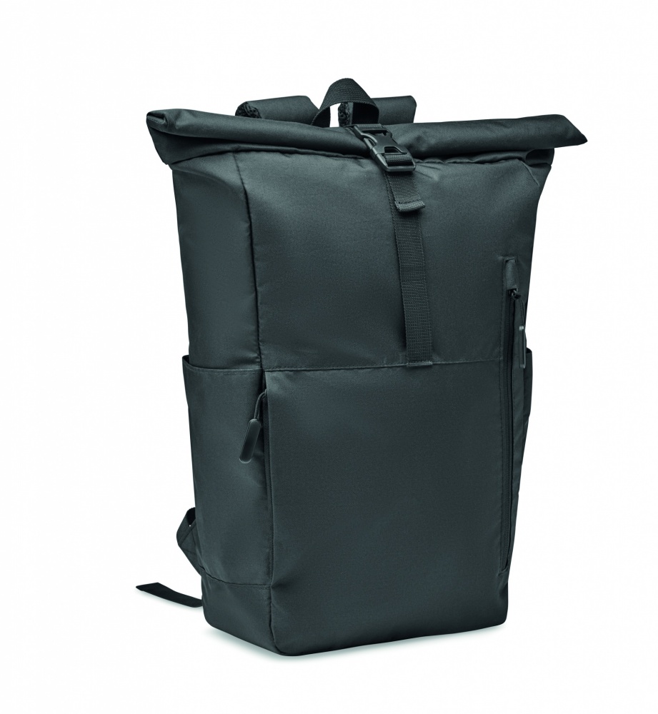 Logotrade promotional merchandise picture of: 300D RPET rolltop backpack