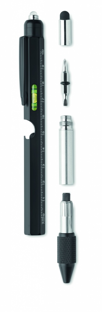 Logo trade promotional products image of: Spirit level pen with ruler