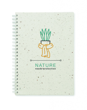 Logo trade promotional giveaways picture of: A5 seed paper cover notebook