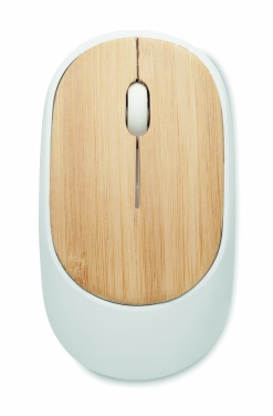 Logo trade corporate gifts image of: Wireless mouse in bamboo