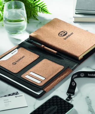 Logo trade promotional gifts image of: A5 portfolio in cork