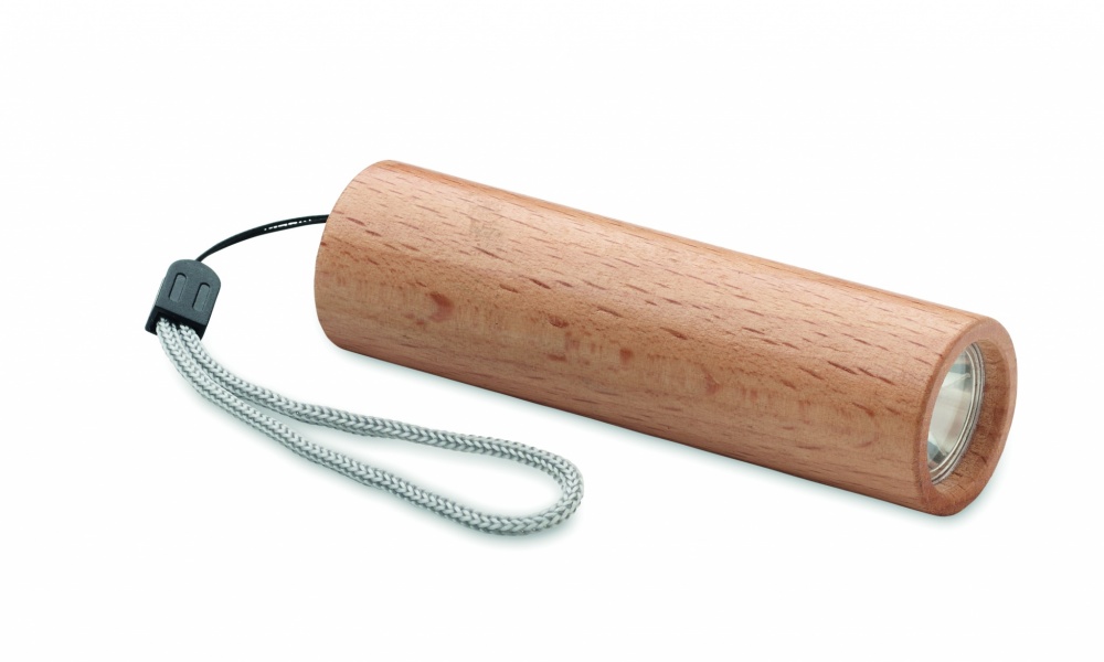 Logotrade advertising products photo of: Beech wood rechargeable torch