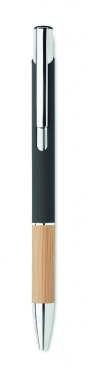 Logotrade promotional item image of: Ballpoint pen made of aluminum with a bamboo grip