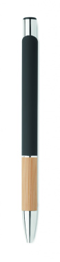 Logo trade promotional item photo of: Ballpoint pen made of aluminum with a bamboo grip