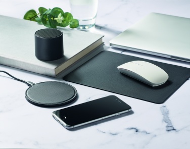 Logo trade corporate gifts image of: Recycled PU wireless speaker