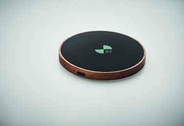 Logo trade promotional products picture of: Wireless charger in acacia 15W