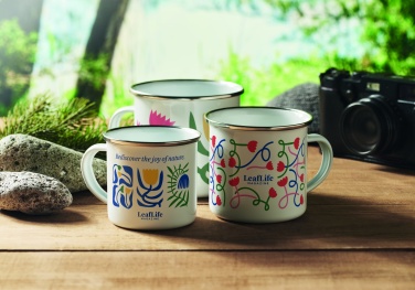 Logo trade promotional giveaways picture of: Enamel sublimation mug 200ml