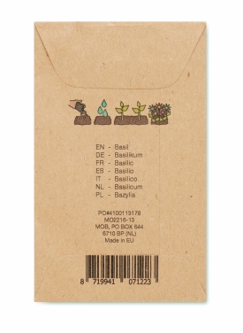 Logo trade promotional merchandise picture of: Basil seeds in craft envelope