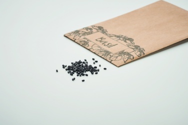 Logo trade promotional giveaways image of: Basil seeds in craft envelope