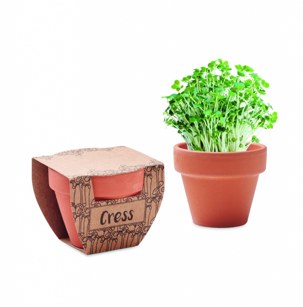 Logo trade advertising products image of: Terracotta pot cress seeds