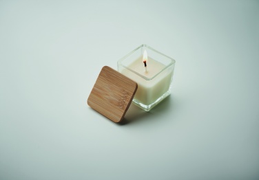 Logo trade promotional giveaway photo of: Squared fragranced candle 50gr