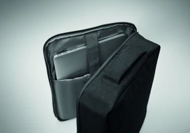 Logo trade corporate gifts image of: A safe 15-inch laptop backpack made of 300D RPET with a 210D RPET lining and customizable printing.