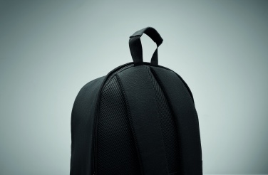 Logotrade promotional product image of: A 15-inch laptop backpack made of recycled pre-consumer cotton and recycled polyester with customizable printing.