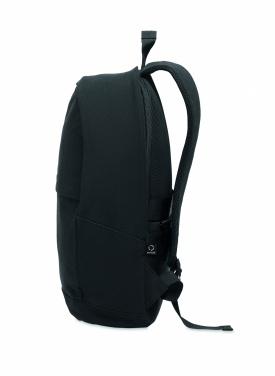Logotrade corporate gift picture of: A 15-inch laptop backpack made of recycled pre-consumer cotton and recycled polyester with customizable printing.