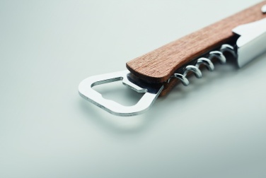Logo trade promotional giveaways image of: 3 in 1 bamboo bottle opener WOOL