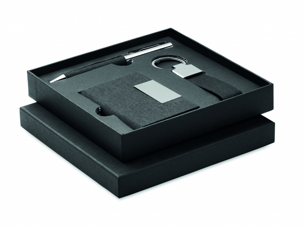 Logo trade business gift photo of: 3-piece gift set in a gift box with customizable printing