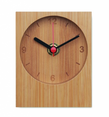 Logo trade promotional merchandise image of: Bamboo table clock
