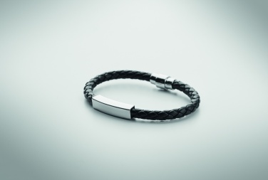 Logo trade promotional giveaways image of: Braided faux leather bracelet