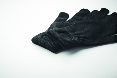Logo trade promotional gifts image of: Knitted gloves in RPET