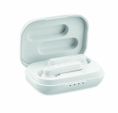 Logo trade promotional gifts image of: TWS earbuds with charging base