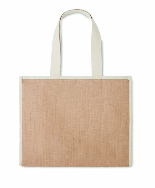 Logo trade promotional gift photo of: Jute and canvas cooler bag