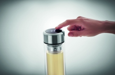 Logo trade promotional merchandise picture of: Bottle with touch thermometer