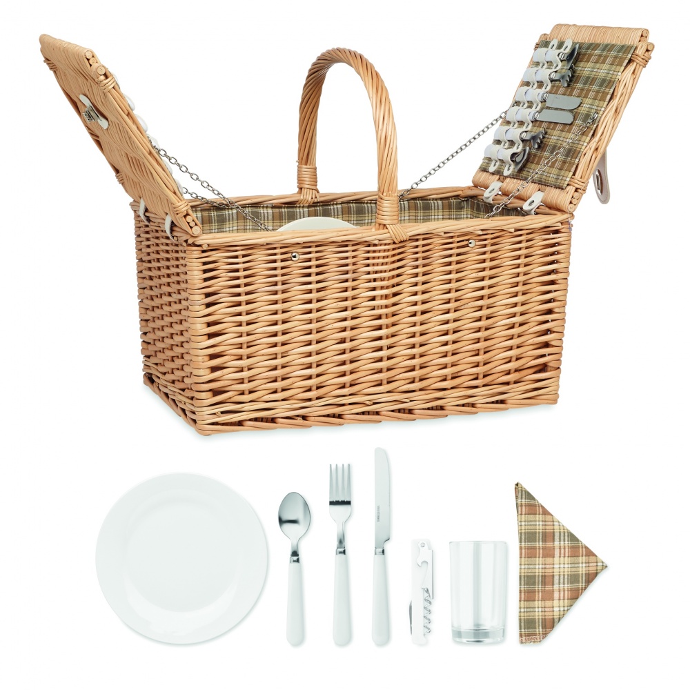 Logotrade promotional items photo of: Wicker picnic basket 4 people