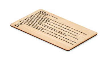 Logo trade business gifts image of: RFID card in bamboo material