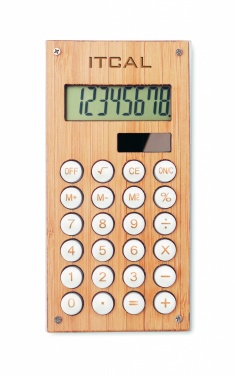 Logo trade promotional products image of: 8 digit bamboo calculator