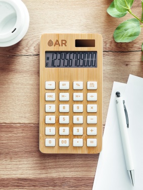 Logotrade promotional merchandise photo of: 12 digit bamboo calculator