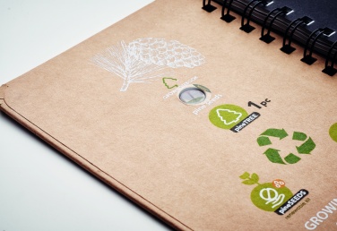 Logotrade promotional giveaway image of: A5 Pine tree GROWNOTEBOOK™